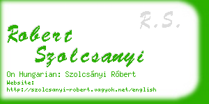 robert szolcsanyi business card