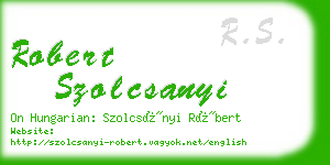 robert szolcsanyi business card